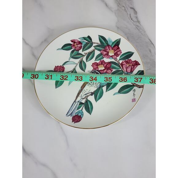 Satsuma Camelia & Thrush Gardens Of The Orient 7 1/2" Asian Plate Decor Japan - Picture 14 of 14
